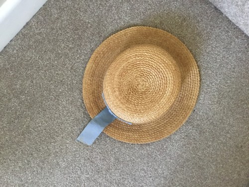 Vintage straw boater with - a, a