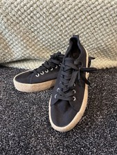 Primark Black Size 5 Canvas Espadrille Platform Shoes