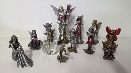 Vintage pewter fairy with - vintage,