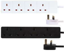 4 Way Gang Four Socket Mains