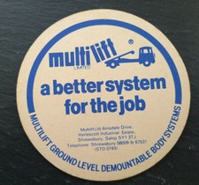 Multi Lift - A Better System For The Job  - Vintage Beer Mat 