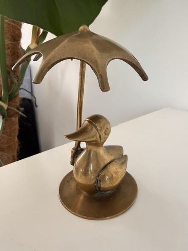 Vintage solid brass duck - solid,
