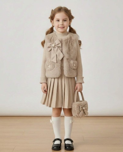 Girls mink beige faux - girls,
