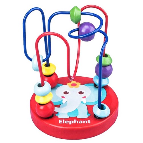 Wooden bead maze toy - wooden,