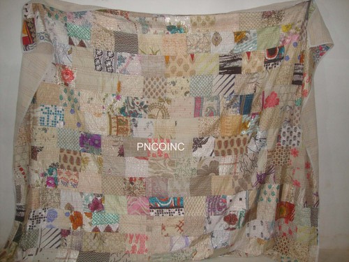 Indian handmade kantha quilt - indian,