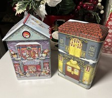 Christmas Cottage Cookie Tins