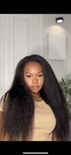 24 Inch Kinky Straight Flip Over Half Wig, 100% Human Hair