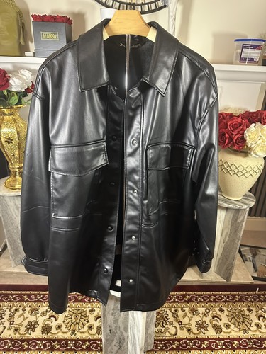 Zara black faux - faux, leather