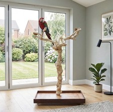 Java wood parrot stand - wood,