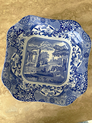 Spode square serving bowl blue - spode,