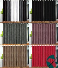 Chenille Ring Top Curtains Eyelet Ready Made fully Lined Designer Curtains