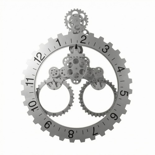 Gear wall clock exposed gears - wall,