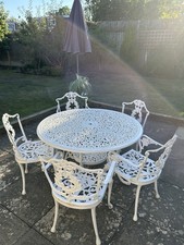 Vintage cast Aluminium Patio Set Bistro Garden Furniture  Table &chairs set 