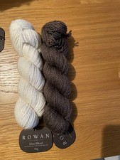 2 x 50g Rowan Island Blend Shades 900 & 903 White Brown Alpaca Silk Sophie Scarf