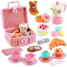 Kids Picnic Basket Toy Kitchen