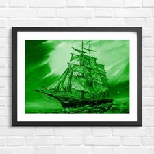 Vibrant Vintage Sailing Ship