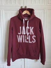 Jack Wills Size 10 Hoodie- Burgundy,  Logo, Pockets, Long Sleeve