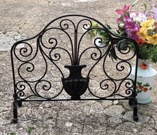 Vintage Cast Iron Blacksmith Hand Made Decrotive Fire Guard Large