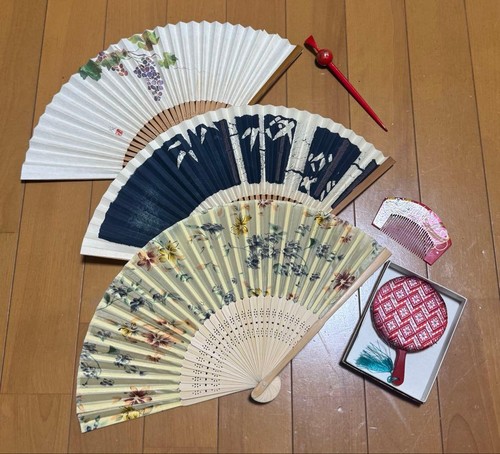 Japanese fan hairpin comb - fan,