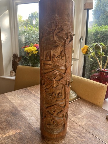 Vintage chinese carved bamboo - carved,