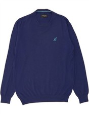 AUSTRALIAN L'ALPINA Mens Crew Neck Jumper Sweater IT 52 Large Blue Cotton DG37