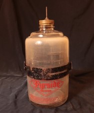 Old Rippingilles Fyrside Fuel Bottle, Drip Feed Glass For Paraffin Kerosene Heat