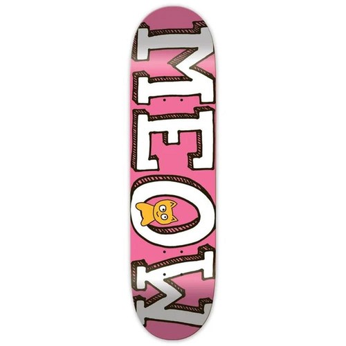 Meow logo skateboard - meow, pink