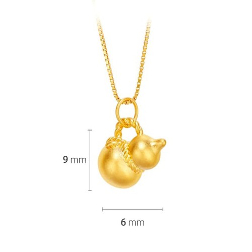 24k gold gourd pendant - gold,