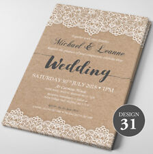 50 x Wedding Invitations, Personalised, Day/Evening - FREE Envelopes