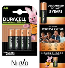 Duracell AA 1300 mAh Rechargeable Batteries Ultra High Power Duralock LR6 HR6