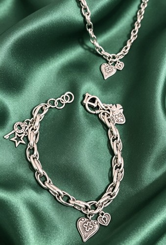 Silver dipped heart chunky - ,