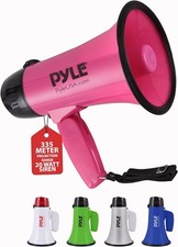 Pyle 30W Megaphone Speaker with Microphone, Loud Bullhorn Megaphones with Siren