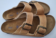 Birkenstock Tan Dimpled Leather, Soft Footbed, Arizona - UK 8, EUR 42 Regular