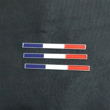 3x Siilver Chrome France Flag