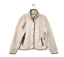 J Crew Sherpa Fleece Ivory Polartec Thermal Pro Snap Jacket Women's M NWT 