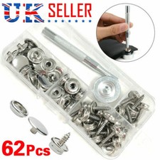 62PCS Marine Boat Canvas Fabric Snap Fastener Press Stud Cap Button & Socket Kit