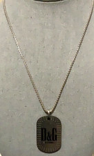 Dolce&Gabbana D&G Logo Dogtag Pendant Necklace in Silver (19")