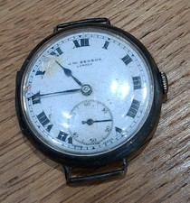 J W Benson Silver Trench Watch