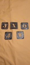 Vintage Letters X,J,Q,W,J, Metal Stencil