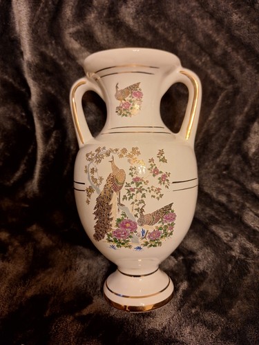 Vintage porcelain vase with - vase,