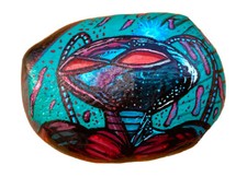 HAND PAINTED ROCK - Black