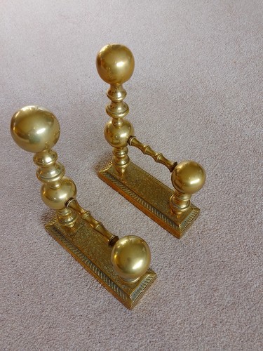 Pair vintage ornate brass - pair, of