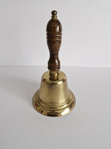Vintage small brass hand bell - brass,