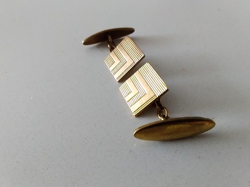 Art deco cufflinks square gold - cufflinks,