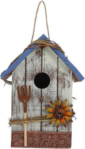 Wooden bird house decoration - wooden,