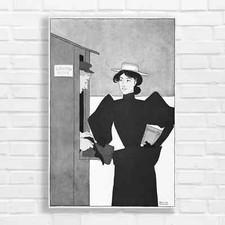 Retro 1920s Fashion Black White Canvas Print Large Picture Wall Art