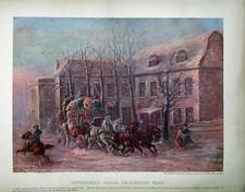 Original Old Antique Print