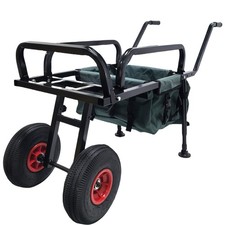 Fishing Trolley Carp Folding Barrow Cart 2 Wheel with Storage Bag Coarse Gear