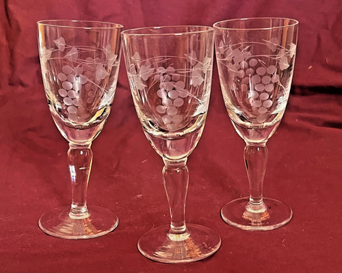 Set vintage etched grape - set, and