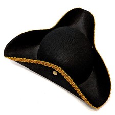 BLACK PIRATE HAT Tricorn with